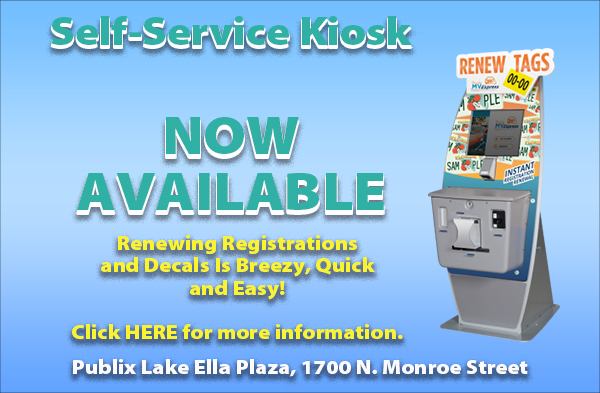 Tag Renewal Kiosk Now Available at Lake Ella Publix